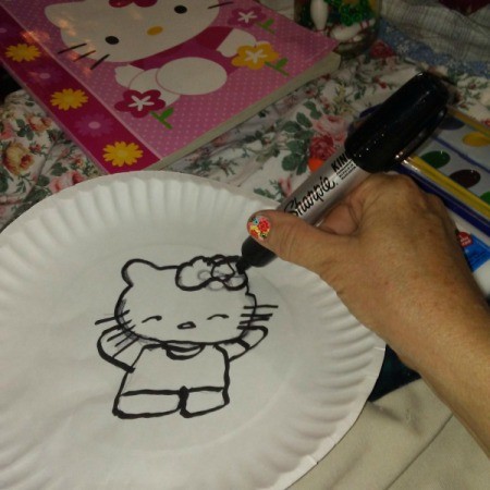 Coloring Book and Watercolor Paper Plate Craft