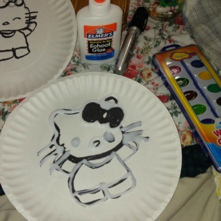 Coloring Book and Watercolor Paper Plate Craft