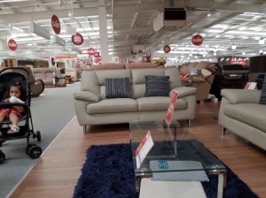 living room furniture in store