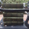 books on garden bench