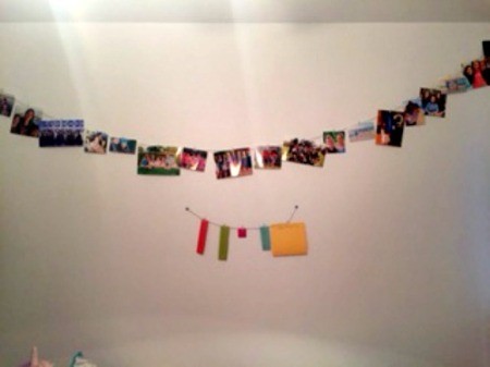 photo and date string on wall