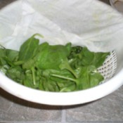 greens in a colander