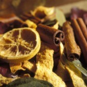 Close up of cinnamon and orange potpouri