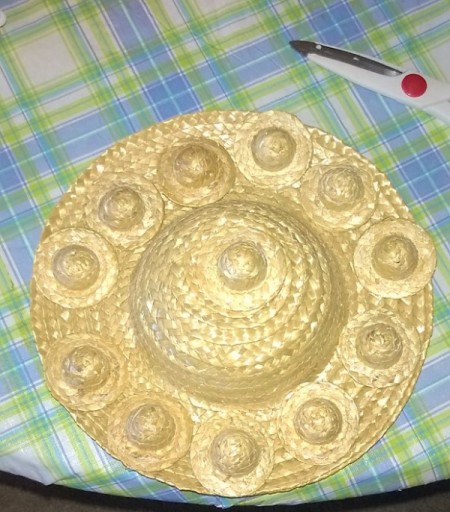 Straw Hat Crocheted Wall Hanging