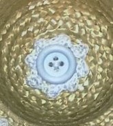 Straw Hat Crocheted Wall Hanging