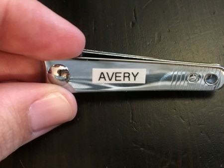 Labeling Nail Clippers and Tweezers