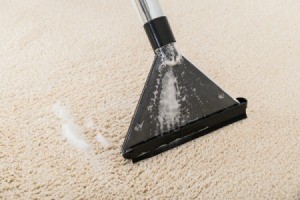 Close up of a carpet being shampooed