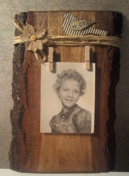 Natural wood photo display