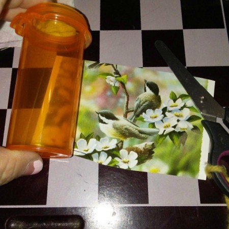 Greeting Card Pill Bottle Storage Container