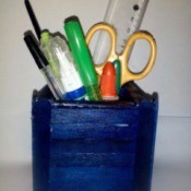 Popsicle Stick Office Tools Organizer
