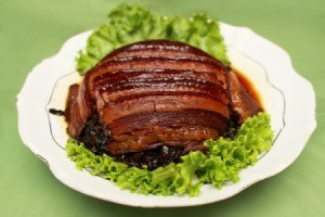 Braised Pork on a bed of lettuce