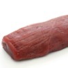 Raw Venison Loin isolated against a white background