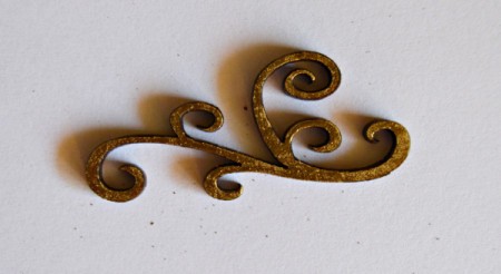 A wood scroll on a white background.