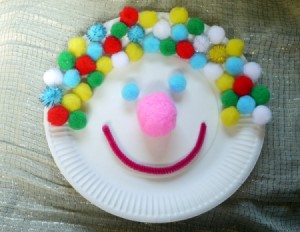 clown paper plate face