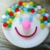 clown paper plate face
