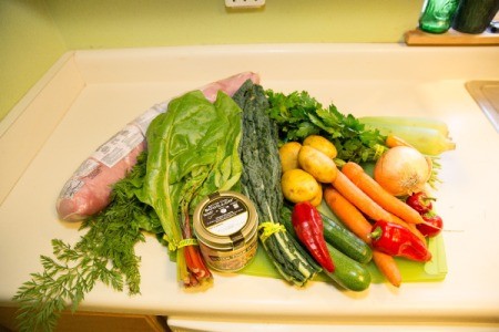 Ingredients for Pork and Vegetable Harvest Stew