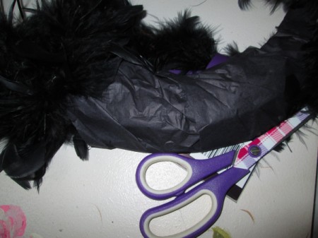 Feathered Halloween Wreath