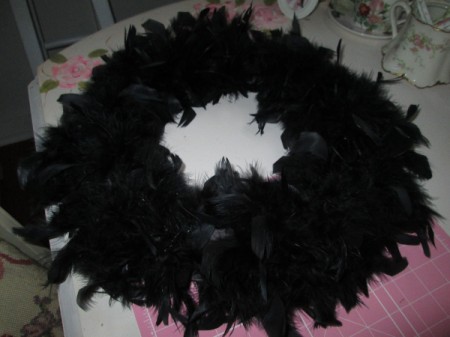 Feathered Halloween Wreath