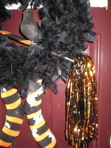 Feathered Halloween Wreath