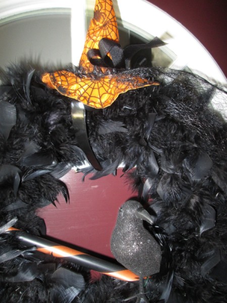 Feathered Halloween Wreath