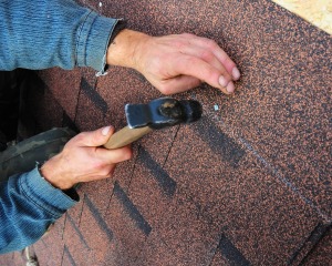 Close up of a roof being installed