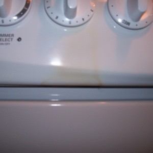 Smoke Stain on Enamel Stovetop