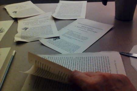 Pages that have been removed from a book.