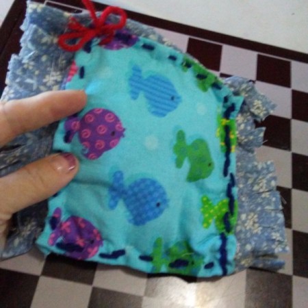 Quilted Dishcloth Made from Washcloth