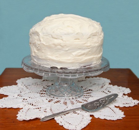 White Frosting on Cake