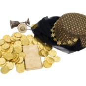 Gold coins, veil, and Arabian style hat