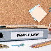 Family law folder on desk