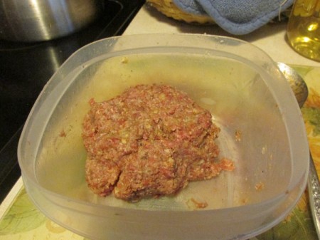 Quick Fresh Meatballs - making the meatballs