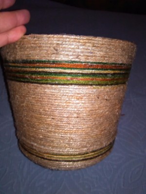 finished wrapped flower pot