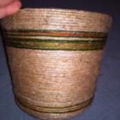 finished wrapped flower pot