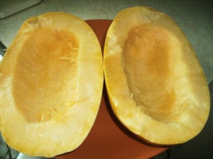 Cooking Spaghetti Squash and Saving Seeds