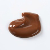 Blob of hocolate pudding isolated on a white background