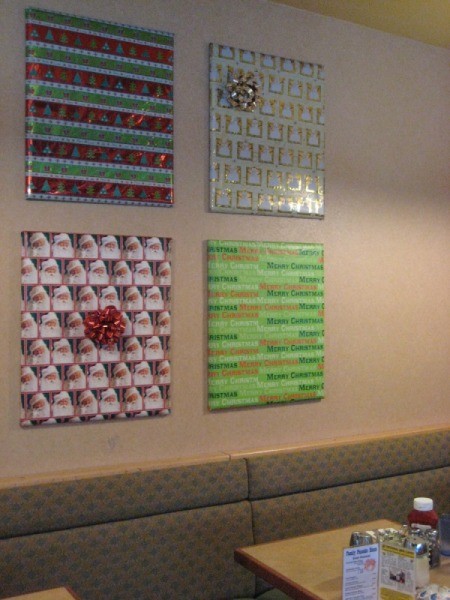 Wrapped Pictures as a Holiday Decoration