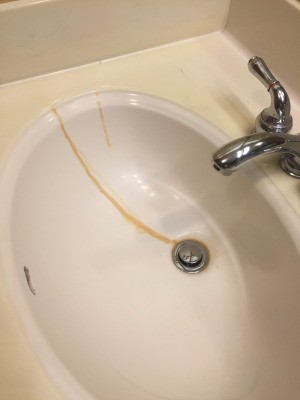 air freshener stain in sink