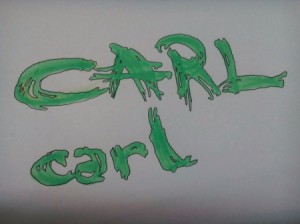 fancy letters spelling Carl