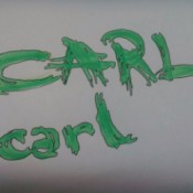 fancy letters spelling Carl