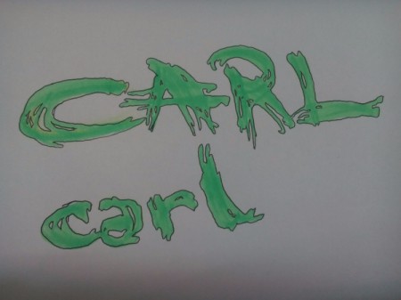 Carl in upper and lower case as completed fancy lettering