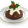 Plum Pudding (or Christmas Pudding) isolated on a white background
