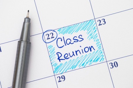 Calendar with High School Reunion marked on it