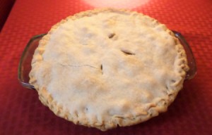 A homemade chicken pot pie.