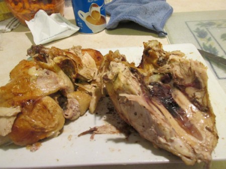 Vertical Roast Chicken - cooked chicken
