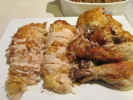Vertical Roast Chicken - cooked chicken