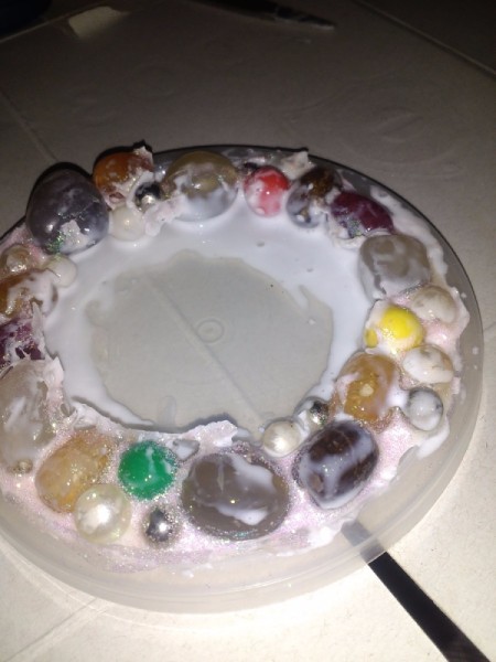 Wall Frame From Old Chokers and Bracelets