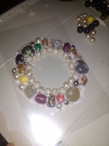 Wall Frame From Old Chokers and Bracelets