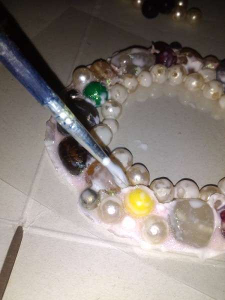 Wall Frame From Old Chokers and Bracelets