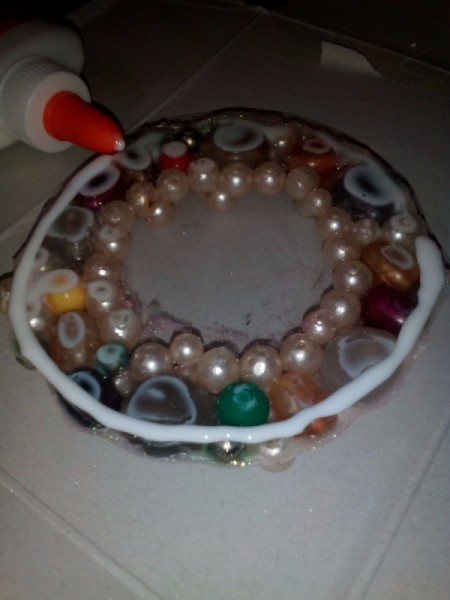 Wall Frame From Old Chokers and Bracelets